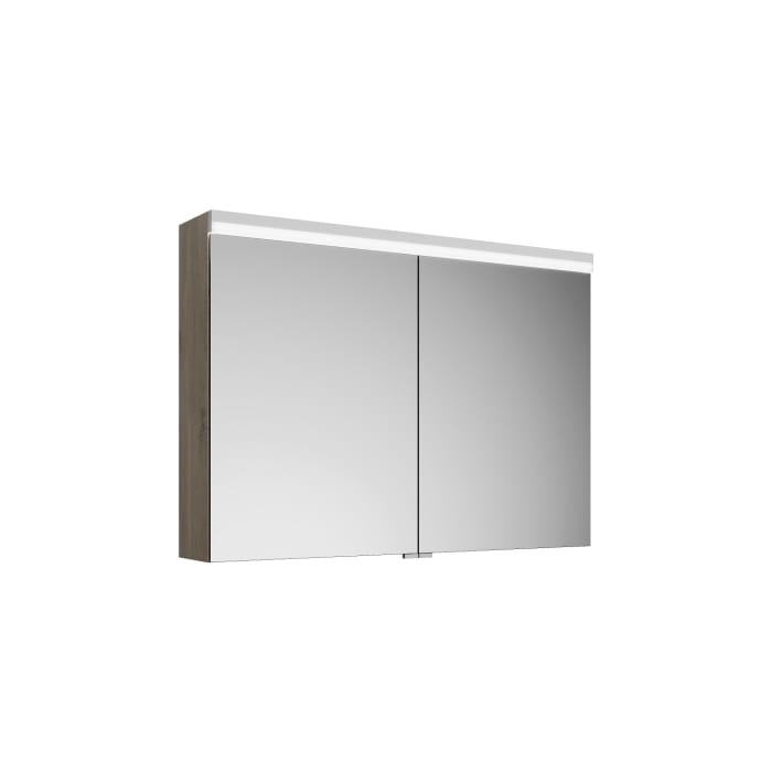 burgbad Lin20 Spiegelschrank mit LED-Beleuchtung, 100 cm, 2 Spiegeltüren, mit Waschtischbeleuchtung