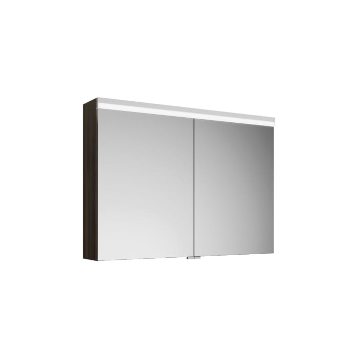 burgbad Lin20 Spiegelschrank mit LED-Beleuchtung, 100 cm, 2 Spiegeltüren, mit Waschtischbeleuchtung