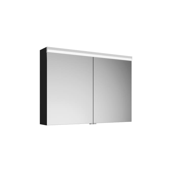 burgbad Lin20 Spiegelschrank mit LED-Beleuchtung, 100 cm, 2 Spiegeltüren, mit Waschtischbeleuchtung