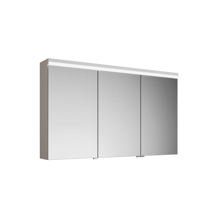 burgbad Lin20 Spiegelschrank mit LED-Beleuchtung, 120 cm, 3 Spiegeltüren, rechts, mit Waschtischbeleuchtung