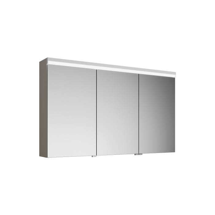 burgbad Lin20 Spiegelschrank mit LED-Beleuchtung, 120 cm, 3 Spiegeltüren, rechts, mit Waschtischbeleuchtung