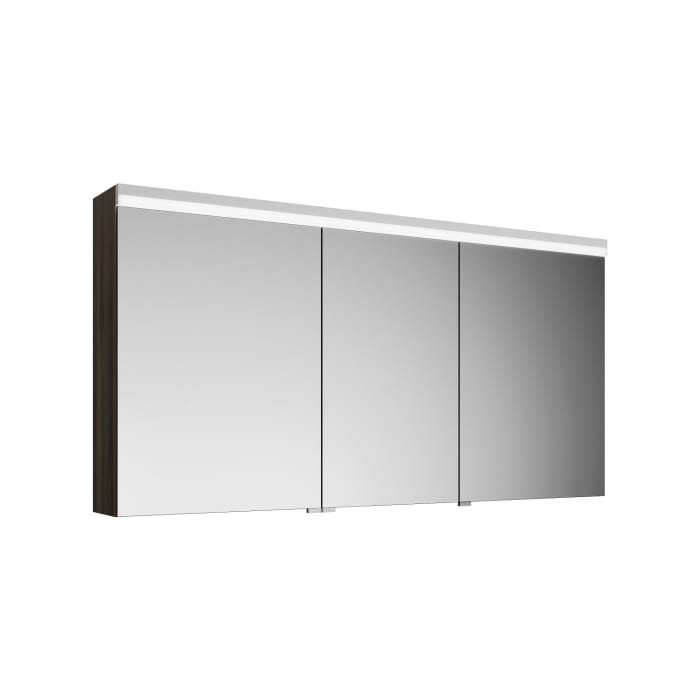 burgbad Lin20 Spiegelschrank mit LED-Beleuchtung, 140 cm, 3 Spiegeltüren, links, mit Waschtischbeleuchtung