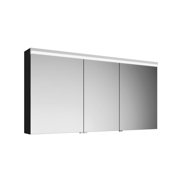 burgbad Lin20 Spiegelschrank mit LED-Beleuchtung, 140 cm, 3 Spiegeltüren, links, mit Waschtischbeleuchtung