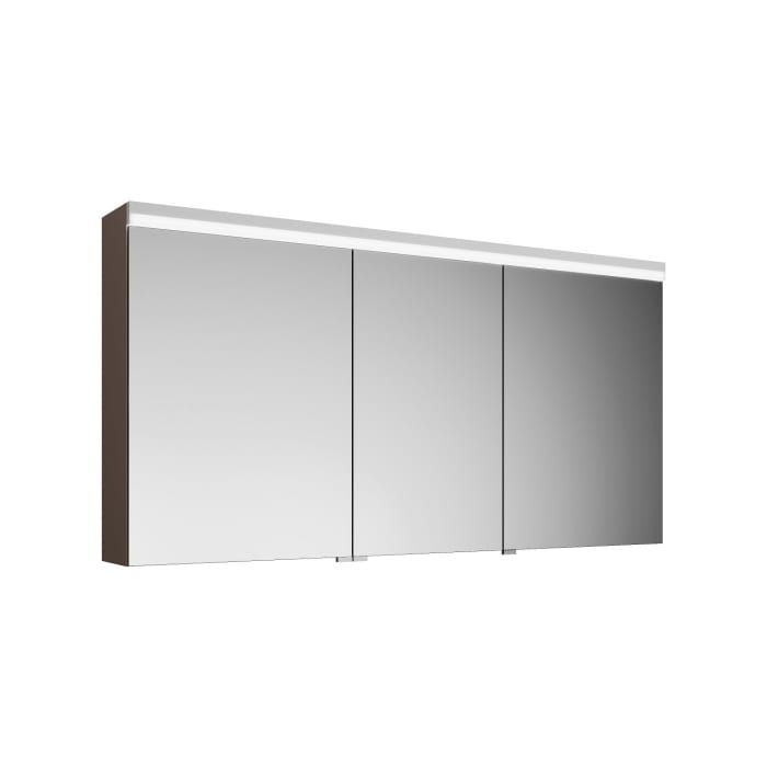 burgbad Lin20 Spiegelschrank mit LED-Beleuchtung, 140 cm, 3 Spiegeltüren, links, mit Waschtischbeleuchtung