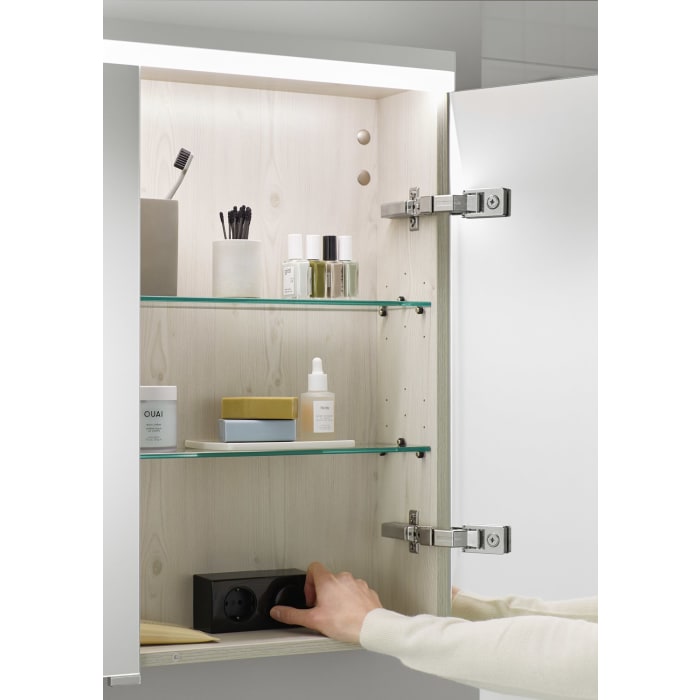 burgbad Lin20 Spiegelschrank mit LED-Beleuchtung, 160 cm, 4 Spiegeltüren