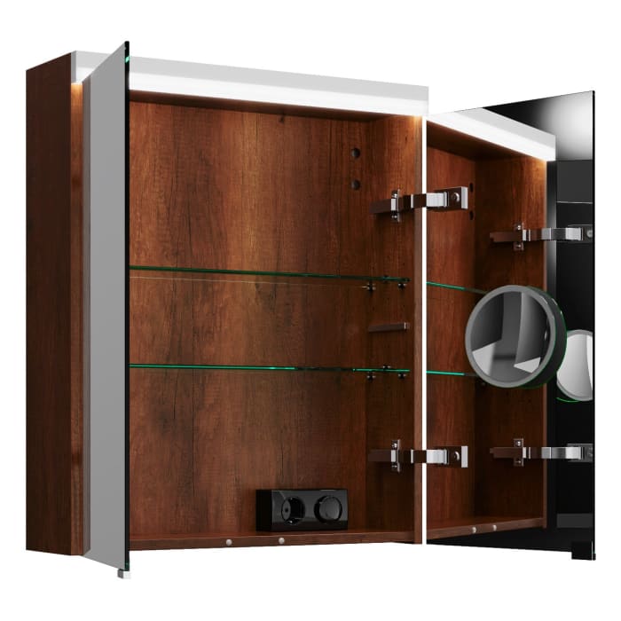 burgbad Lin20 Spiegelschrank mit LED-Beleuchtung, 60 cm, 2 Spiegeltüren