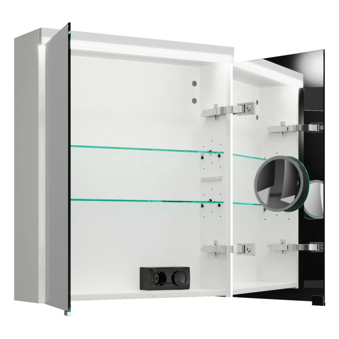 burgbad Lin20 Spiegelschrank mit LED-Beleuchtung, 60 cm, 2 Spiegeltüren