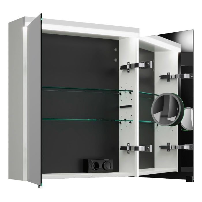 burgbad Lin20 Spiegelschrank mit LED-Beleuchtung, 60 cm, 2 Spiegeltüren