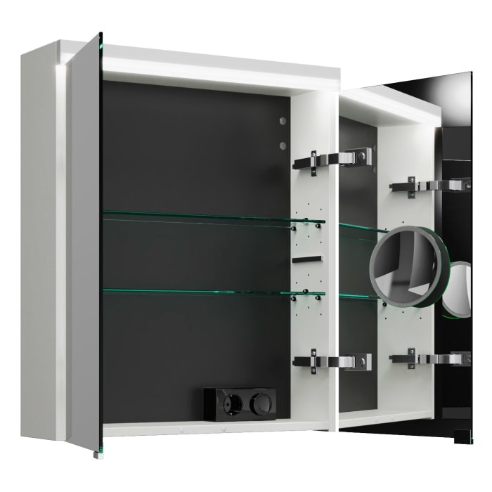 burgbad Lin20 Spiegelschrank mit LED-Beleuchtung, 60 cm, 2 Spiegeltüren