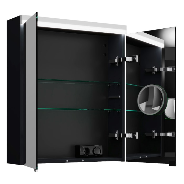 burgbad Lin20 Spiegelschrank mit LED-Beleuchtung, 60 cm, 2 Spiegeltüren