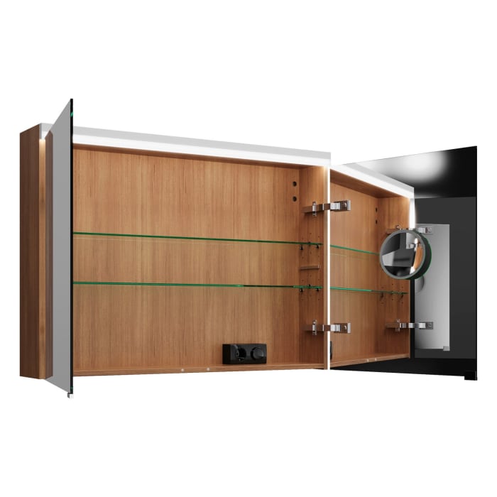 burgbad Lin20 Spiegelschrank mit LED-Beleuchtung, 100 cm, 2 Spiegeltüren