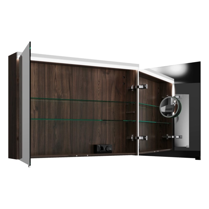 burgbad Lin20 Spiegelschrank mit LED-Beleuchtung, 100 cm, 2 Spiegeltüren