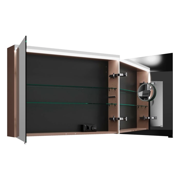 burgbad Lin20 Spiegelschrank mit LED-Beleuchtung, 100 cm, 2 Spiegeltüren