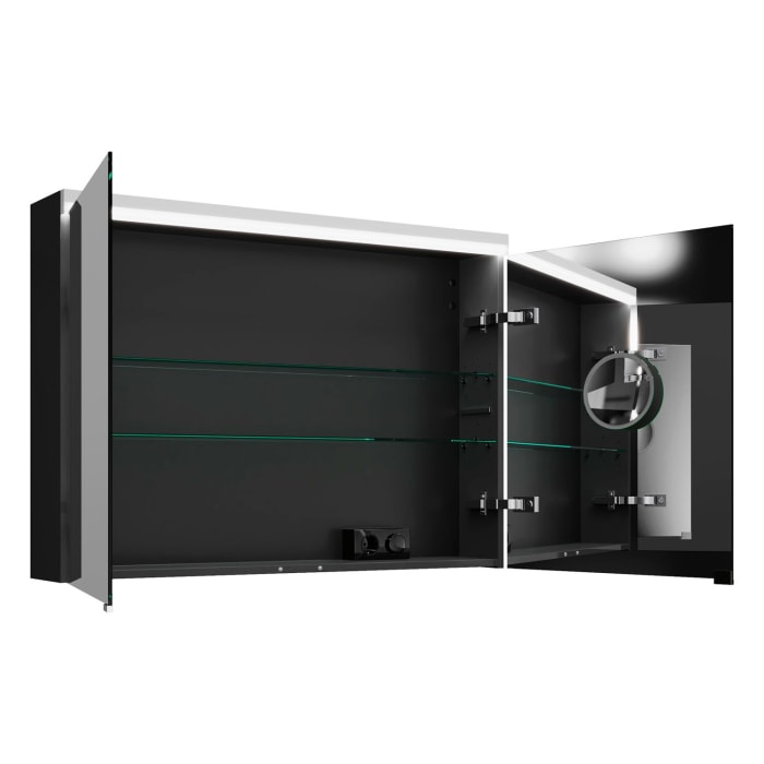 burgbad Lin20 Spiegelschrank mit LED-Beleuchtung, 100 cm, 2 Spiegeltüren