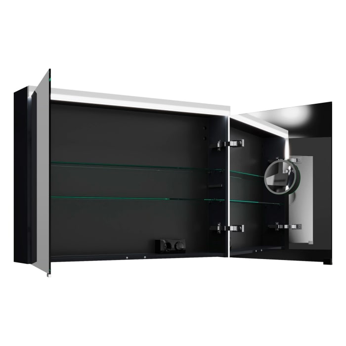 burgbad Lin20 Spiegelschrank mit LED-Beleuchtung, 100 cm, 2 Spiegeltüren