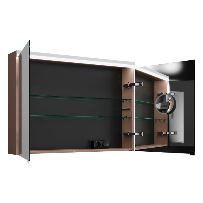 burgbad Lin20 Spiegelschrank mit LED-Beleuchtung, 100 cm, 2 Spiegeltüren