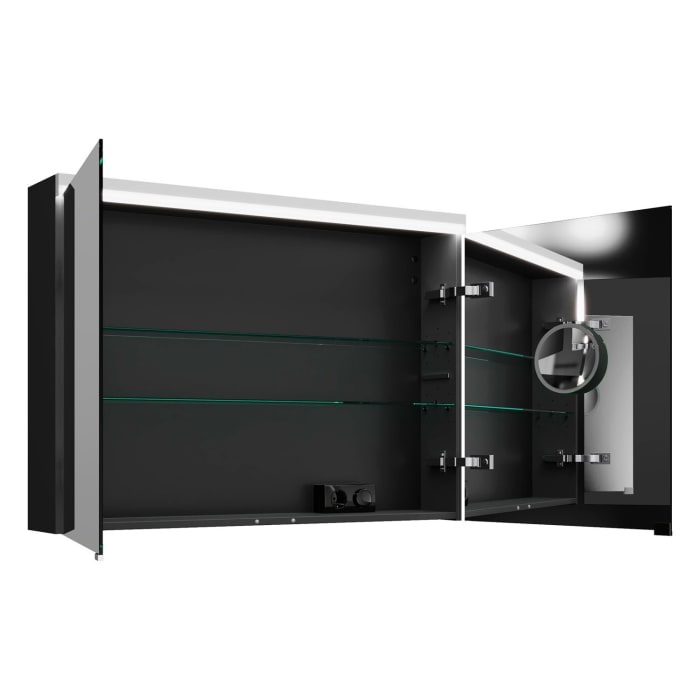 burgbad Lin20 Spiegelschrank mit LED-Beleuchtung, 100 cm, 2 Spiegeltüren