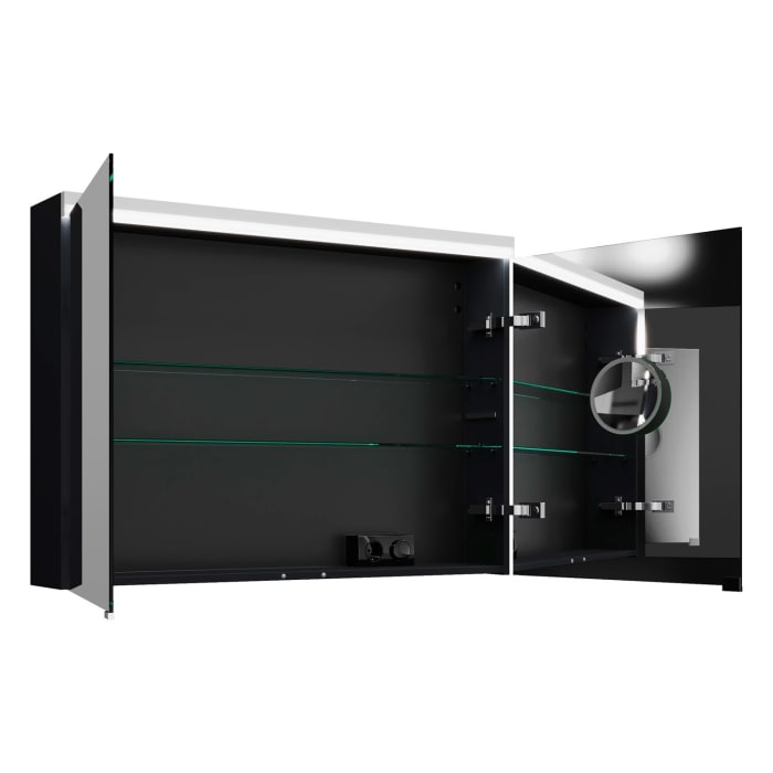 burgbad Lin20 Spiegelschrank mit LED-Beleuchtung, 100 cm, 2 Spiegeltüren