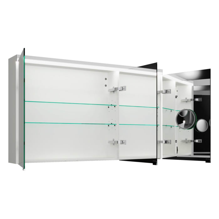 burgbad Lin20 Spiegelschrank mit LED-Beleuchtung, 120 cm, 3 Spiegeltüren, links