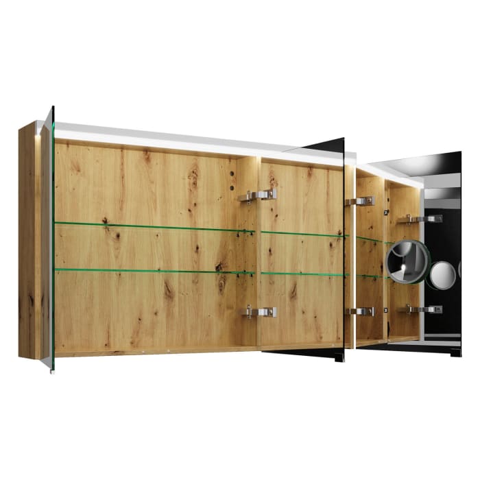 burgbad Lin20 Spiegelschrank mit LED-Beleuchtung, 120 cm, 3 Spiegeltüren, links