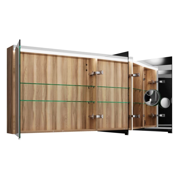 burgbad Lin20 Spiegelschrank mit LED-Beleuchtung, 120 cm, 3 Spiegeltüren, links