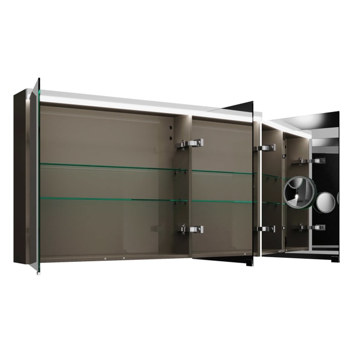 burgbad Lin20 Spiegelschrank mit LED-Beleuchtung, 120 cm, 3 Spiegeltüren, links