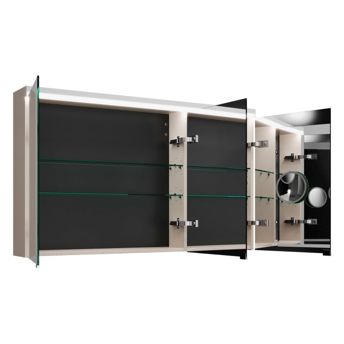 burgbad Lin20 Spiegelschrank mit LED-Beleuchtung, 120 cm, 3 Spiegeltüren, links