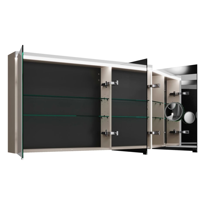 burgbad Lin20 Spiegelschrank mit LED-Beleuchtung, 120 cm, 3 Spiegeltüren, links