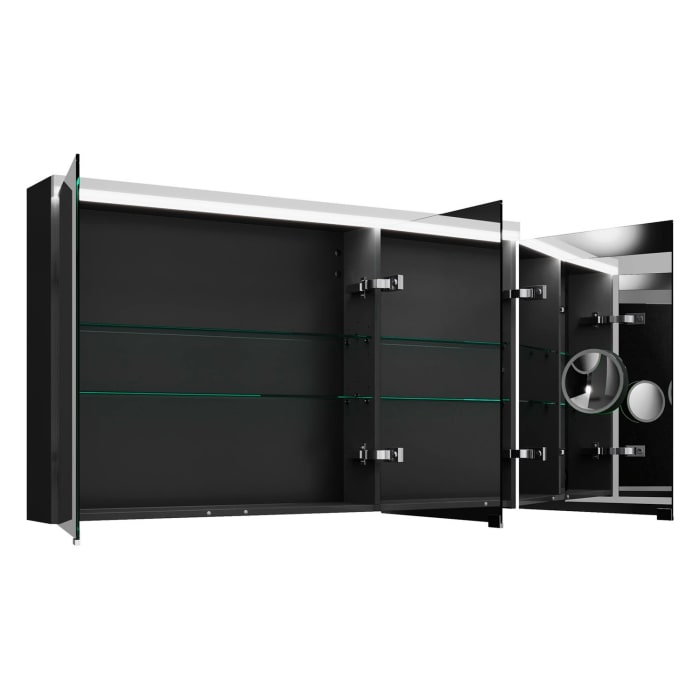 burgbad Lin20 Spiegelschrank mit LED-Beleuchtung, 120 cm, 3 Spiegeltüren, links