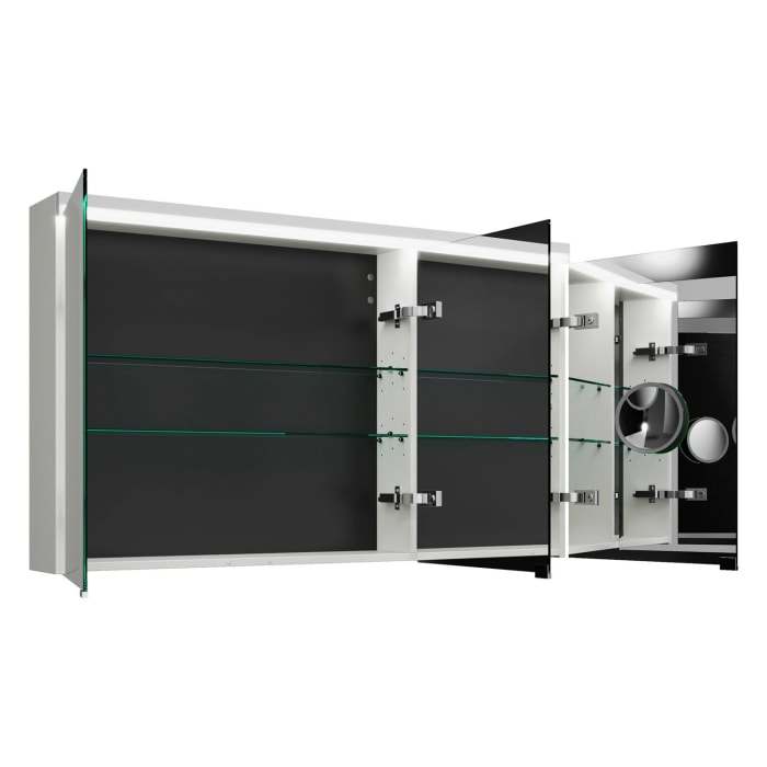 burgbad Lin20 Spiegelschrank mit LED-Beleuchtung, 120 cm, 3 Spiegeltüren, links