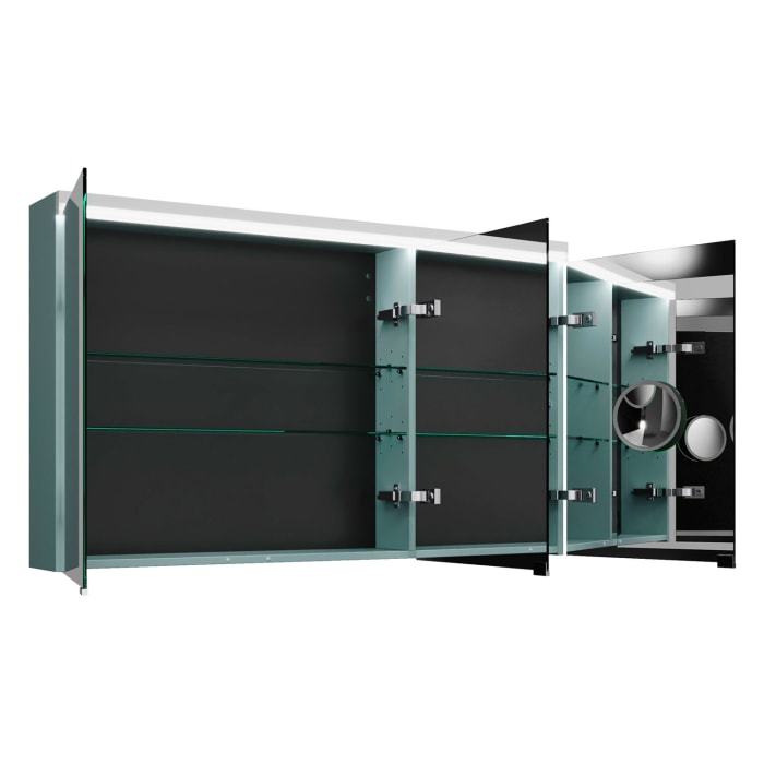 burgbad Lin20 Spiegelschrank mit LED-Beleuchtung, 120 cm, 3 Spiegeltüren, links