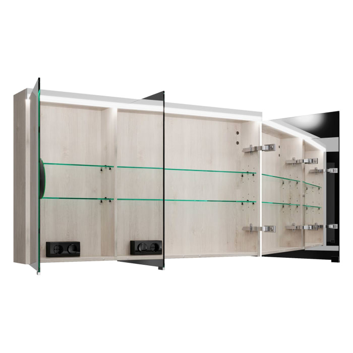 burgbad Lin20 Spiegelschrank mit LED-Beleuchtung, 120 cm, 3 Spiegeltüren, rechts