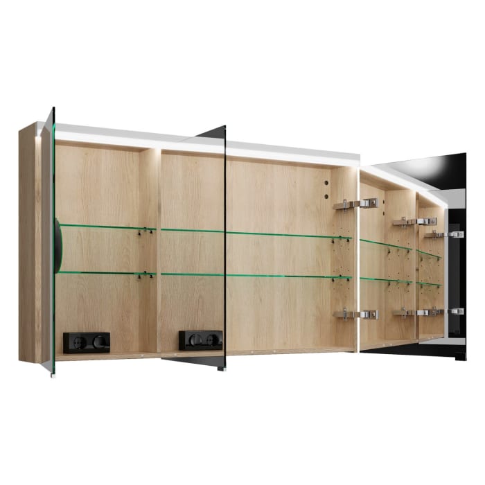 burgbad Lin20 Spiegelschrank mit LED-Beleuchtung, 120 cm, 3 Spiegeltüren, rechts