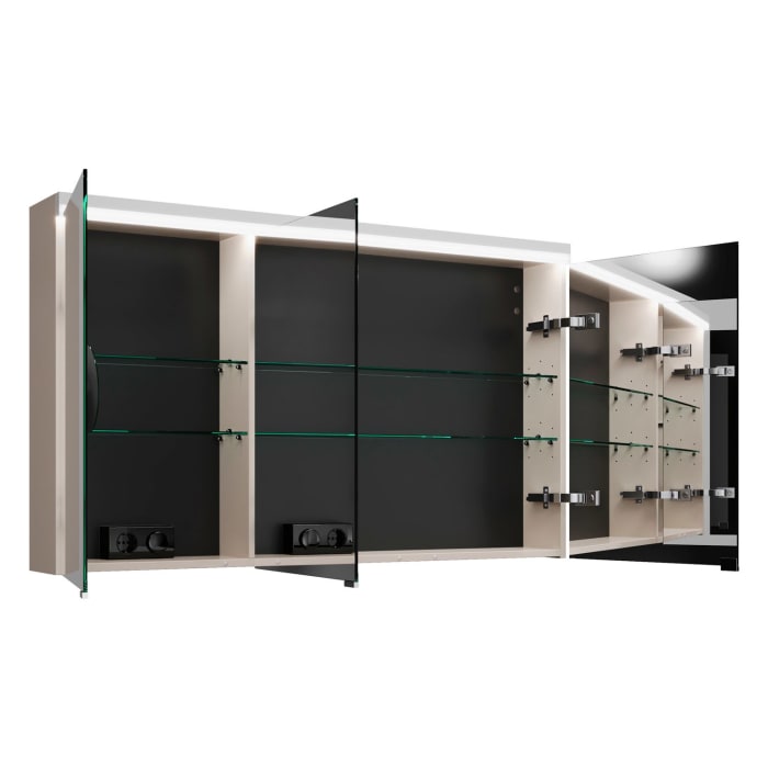 burgbad Lin20 Spiegelschrank mit LED-Beleuchtung, 120 cm, 3 Spiegeltüren, rechts