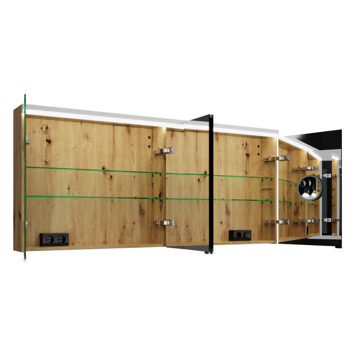 burgbad Lin20 Spiegelschrank mit LED-Beleuchtung, 160 cm, 4 Spiegeltüren