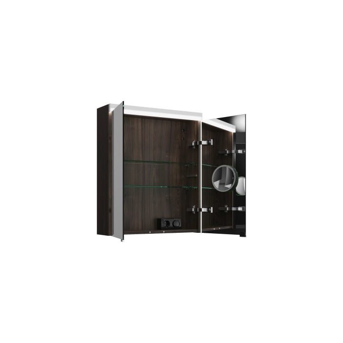 burgbad Lin20 Spiegelschrank mit LED-Beleuchtung, 60 cm, 2 Spiegeltüren, mit Waschtischbeleuchtung