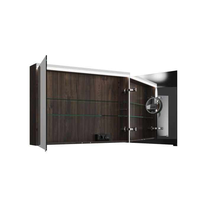 burgbad Lin20 Spiegelschrank mit LED-Beleuchtung, 100 cm, 2 Spiegeltüren, mit Waschtischbeleuchtung