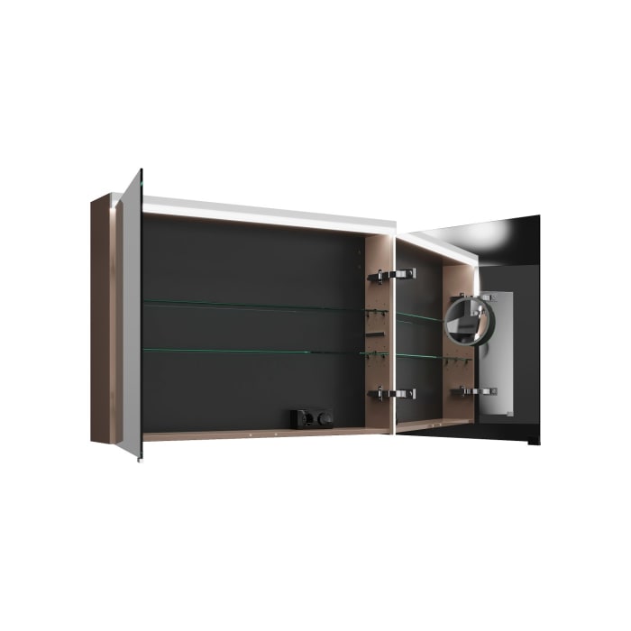 burgbad Lin20 Spiegelschrank mit LED-Beleuchtung, 100 cm, 2 Spiegeltüren, mit Waschtischbeleuchtung