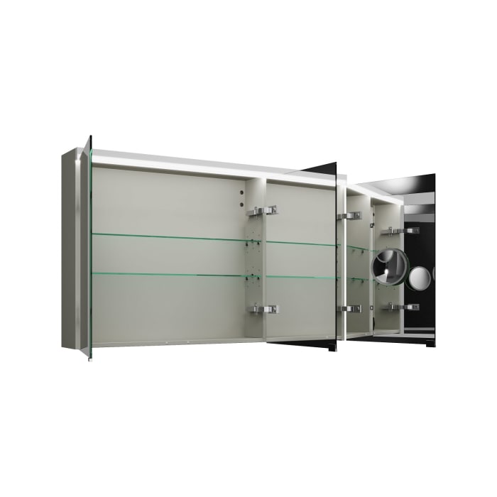 burgbad Lin20 Spiegelschrank mit LED-Beleuchtung, 120 cm, 3 Spiegeltüren, links, mit Waschtischbeleuchtung