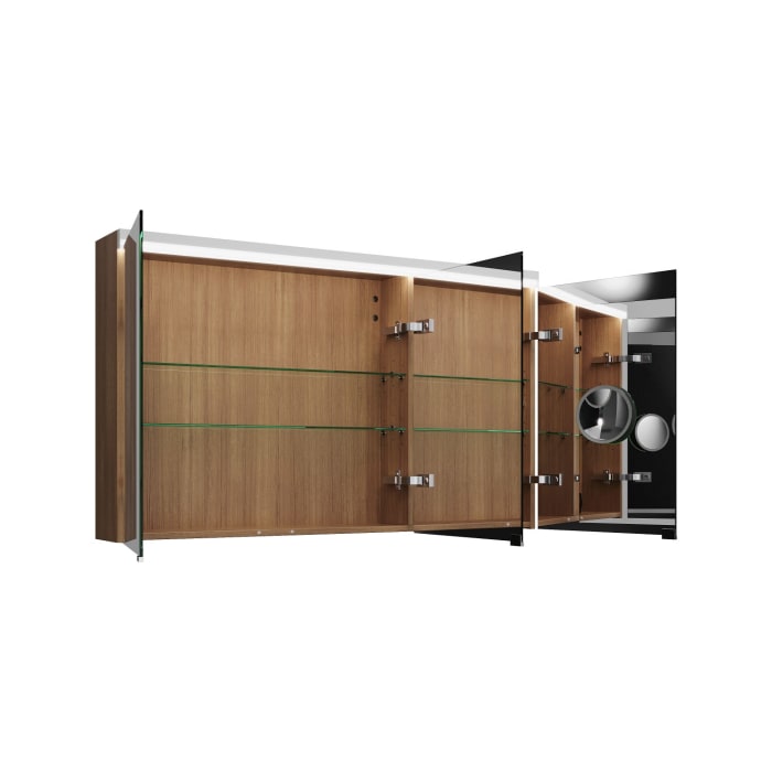 burgbad Lin20 Spiegelschrank mit LED-Beleuchtung, 120 cm, 3 Spiegeltüren, links, mit Waschtischbeleuchtung