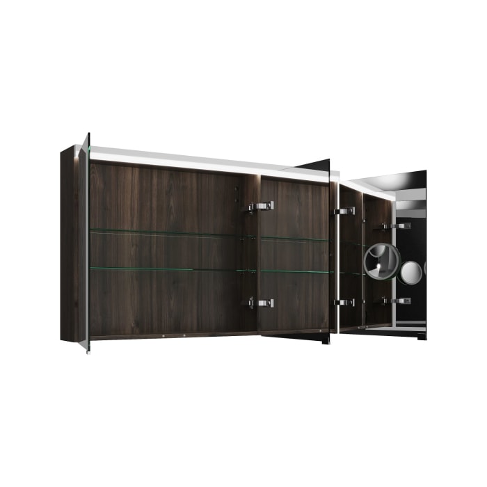 burgbad Lin20 Spiegelschrank mit LED-Beleuchtung, 120 cm, 3 Spiegeltüren, links, mit Waschtischbeleuchtung