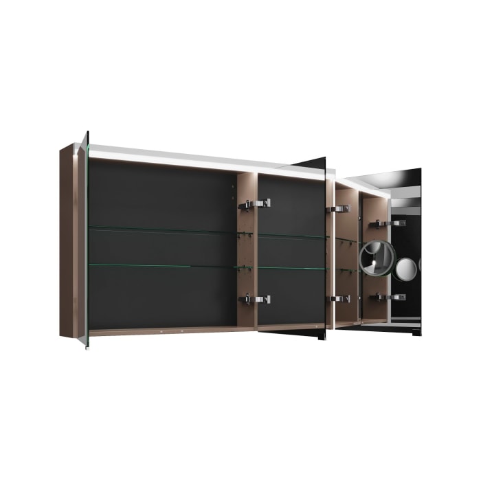 burgbad Lin20 Spiegelschrank mit LED-Beleuchtung, 120 cm, 3 Spiegeltüren, links, mit Waschtischbeleuchtung