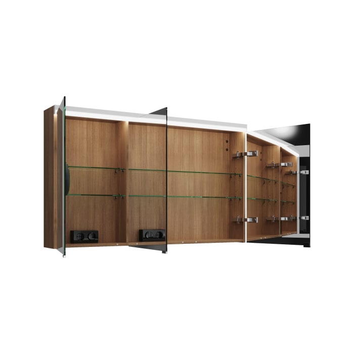 burgbad Lin20 Spiegelschrank mit LED-Beleuchtung, 120 cm, 3 Spiegeltüren, rechts, mit Waschtischbeleuchtung