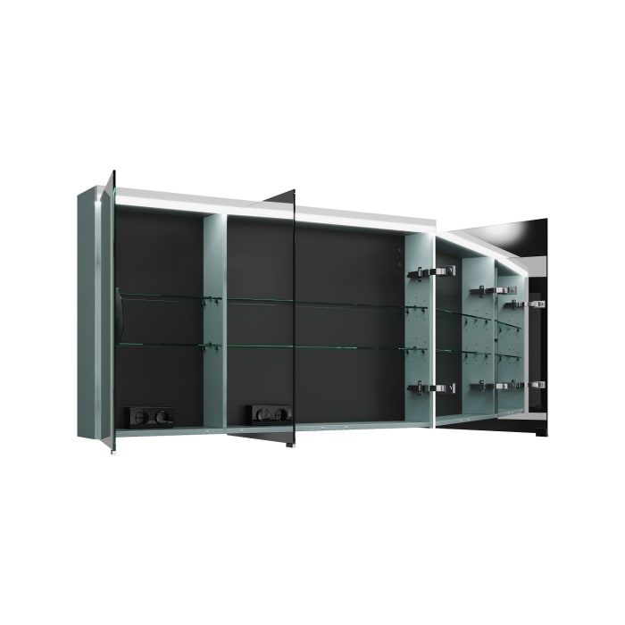 burgbad Lin20 Spiegelschrank mit LED-Beleuchtung, 120 cm, 3 Spiegeltüren, rechts, mit Waschtischbeleuchtung