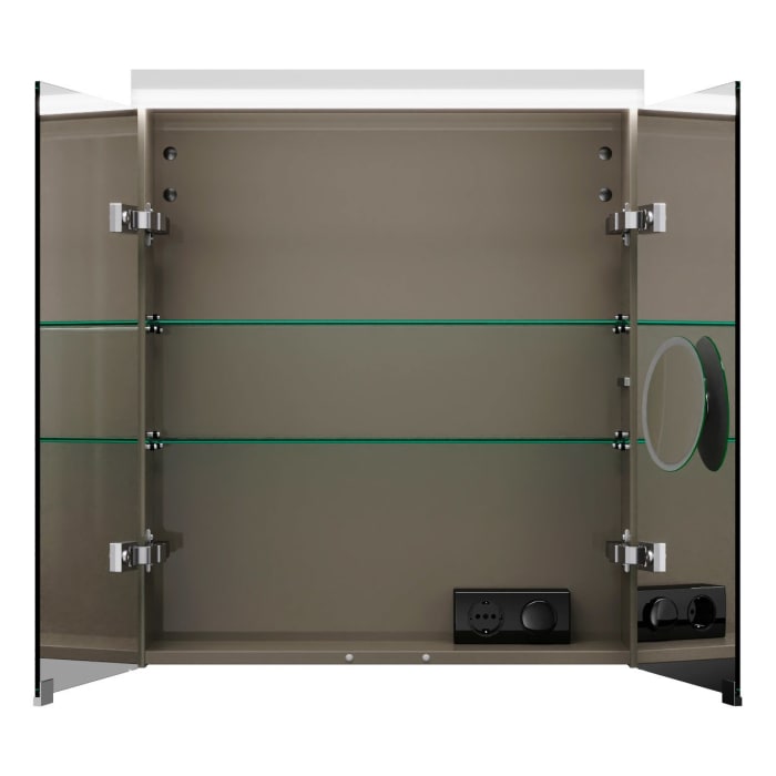 burgbad Lin20 Spiegelschrank mit LED-Beleuchtung, 60 cm, 2 Spiegeltüren