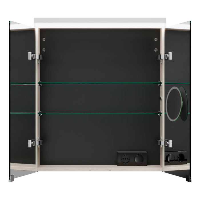 burgbad Lin20 Spiegelschrank mit LED-Beleuchtung, 60 cm, 2 Spiegeltüren