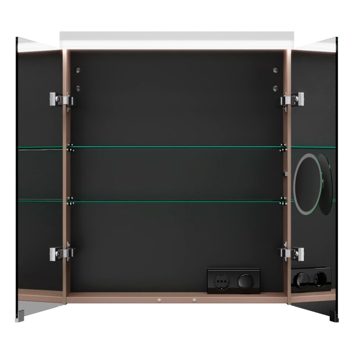 burgbad Lin20 Spiegelschrank mit LED-Beleuchtung, 60 cm, 2 Spiegeltüren