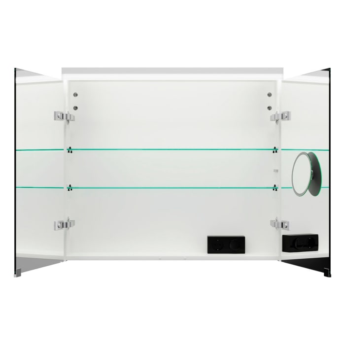 burgbad Lin20 Spiegelschrank mit LED-Beleuchtung, 80 cm, 2 Spiegeltüren