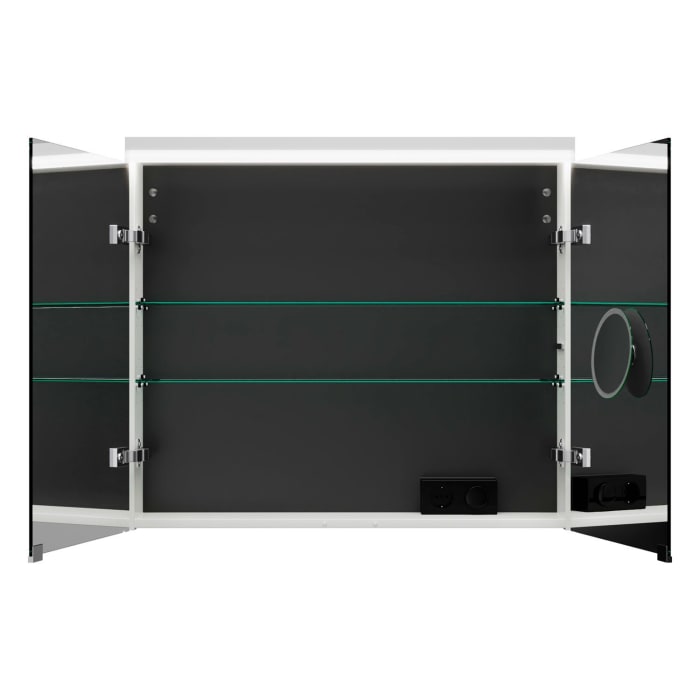 burgbad Lin20 Spiegelschrank mit LED-Beleuchtung, 80 cm, 2 Spiegeltüren