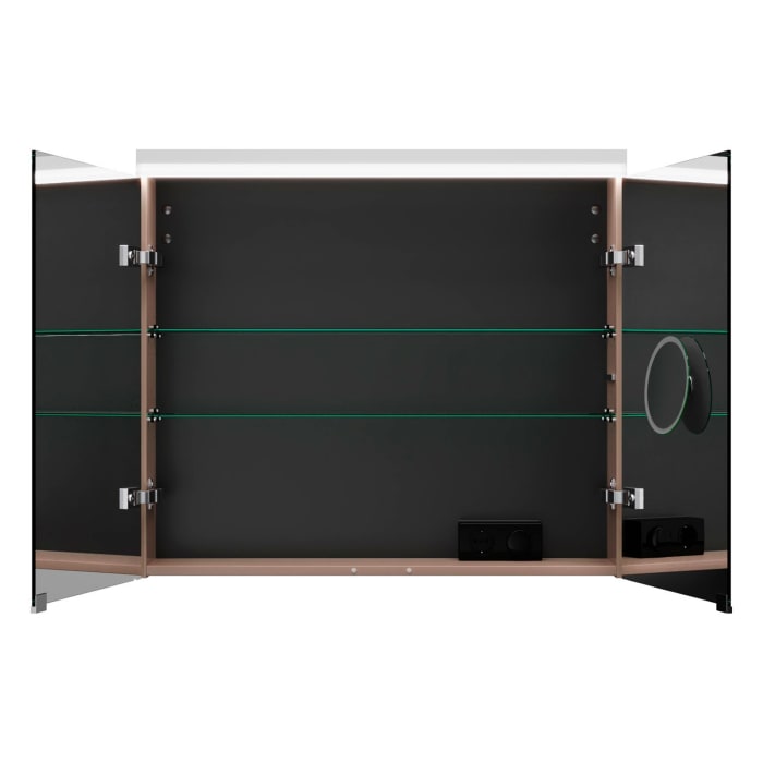 burgbad Lin20 Spiegelschrank mit LED-Beleuchtung, 80 cm, 2 Spiegeltüren